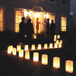 LUMABASE Traditional White Candle Luminaria Kit - Set of 12 with LumaBases thumbnail 2