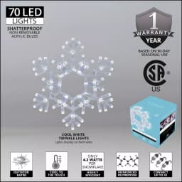 Kringle Traditions 20 in. 70-Light Cool White Twinkle LED Folding Snowflake Decoration thumbnail 3