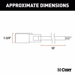 CURT 10' 7-Way RV Blade Replacement Harness, Trailer Side Connector thumbnail 2