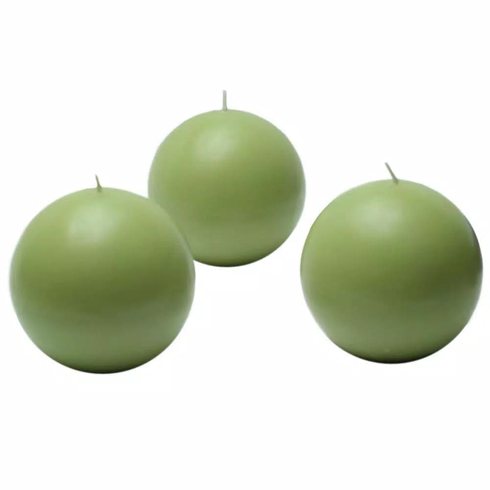 Zest Candle Biedermann and Sons 3 in. Sage Green Ball Candles, 6-Pack