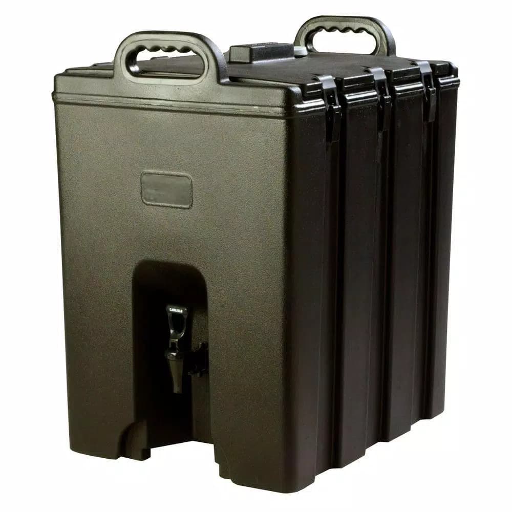 Carlisle 10 Gallon Insulated Beverage Server with Nylon Latches - Black