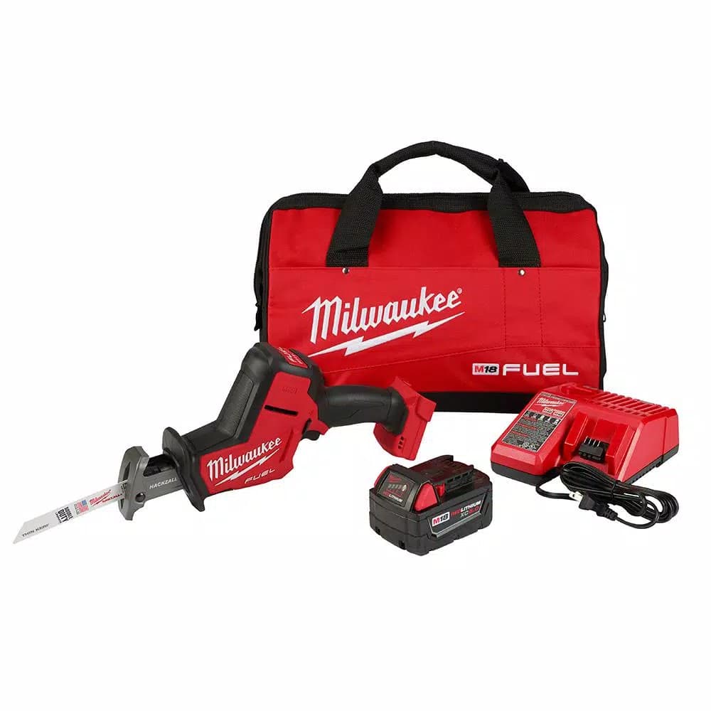 Milwaukee M18 FUEL 18V Brushless Cordless Hackzall Reciprocating Saw Kit with 5.0Ah Battery, Charger & Bag