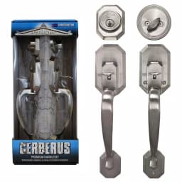 Constructor Cerberus Satin Nickel Entry Door Handleset with Single Cylinder Deadbolt thumbnail 1