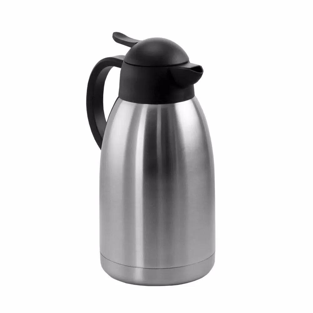 MegaChef 67.6 fl. oz. Stainless Steel Thermal Beverage Carafe with Black Lid