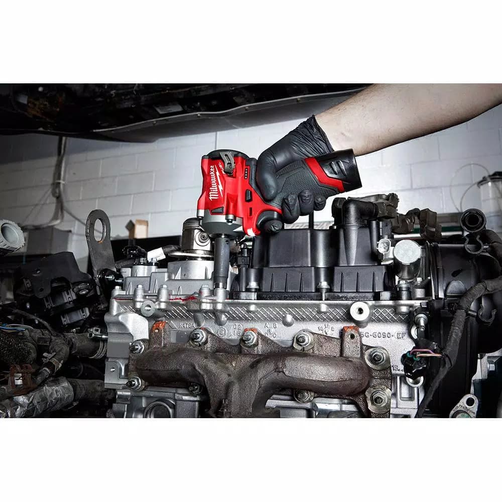 Milwaukee M12 FUEL 12V Lithium-Ion Brushless 4-Tool Cordless Combo Kit with 2 Batteries and Bag