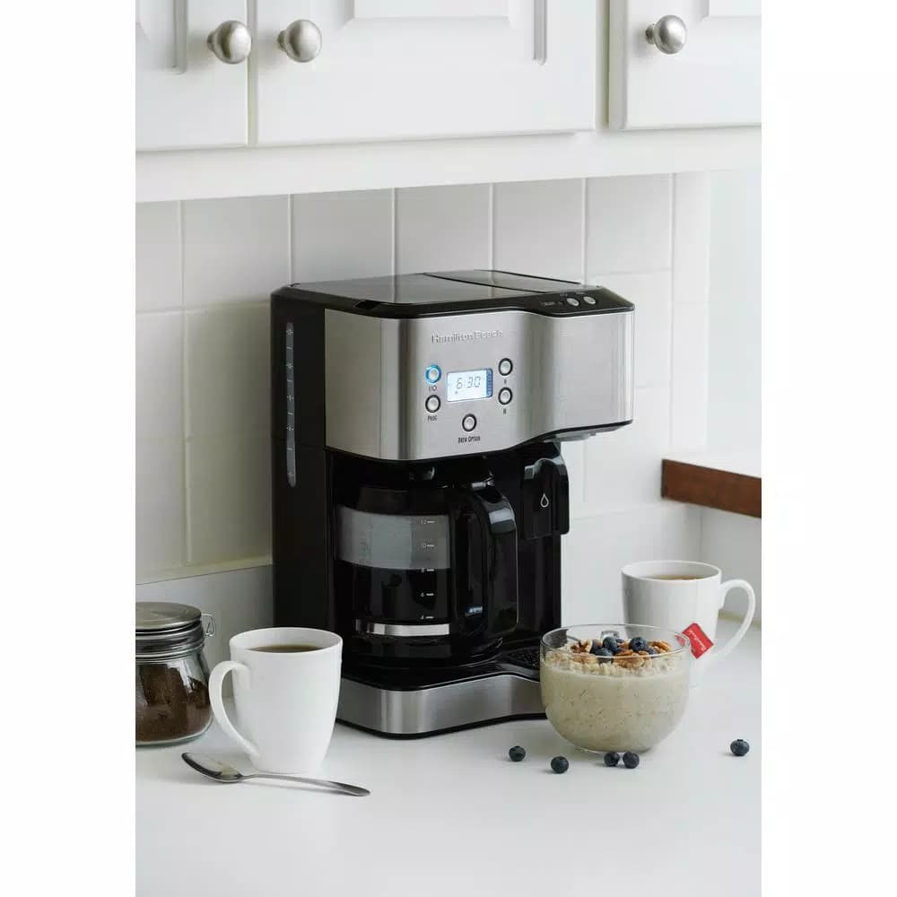Hamilton Beach 12-Cup Programmable Coffee Maker and Hot Water Dispenser, Black