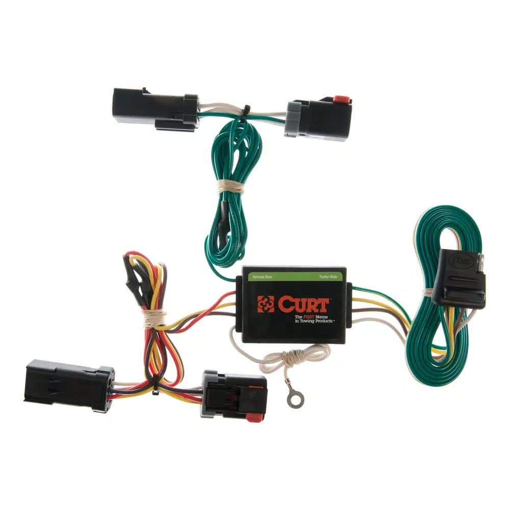 CURT Custom Vehicle-Trailer Wiring Harness for Jeep Liberty, 4-Way Flat Output T-Connector