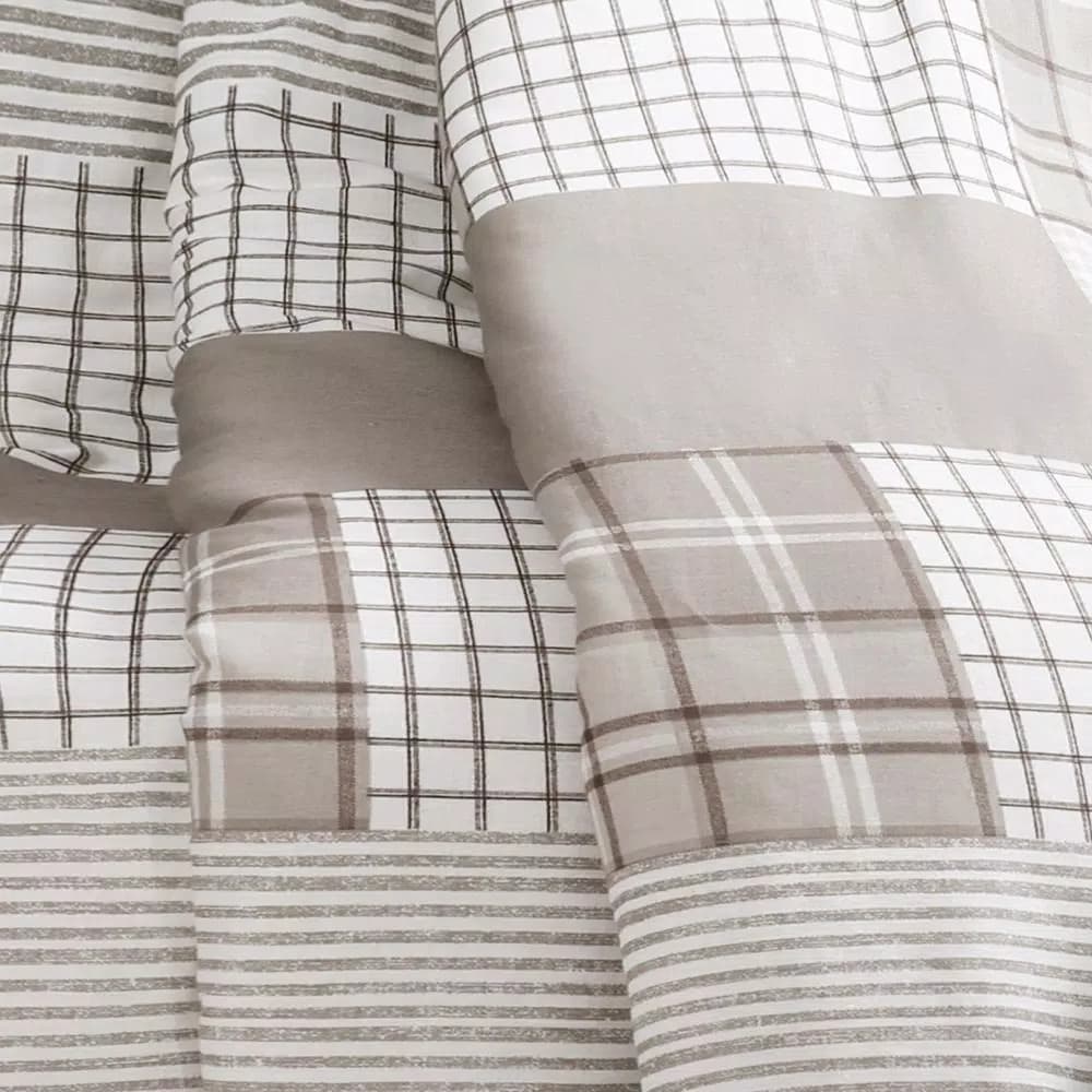 Lush Decor Greenville Taupe Reversible Plaid Cotton Throw Blanket