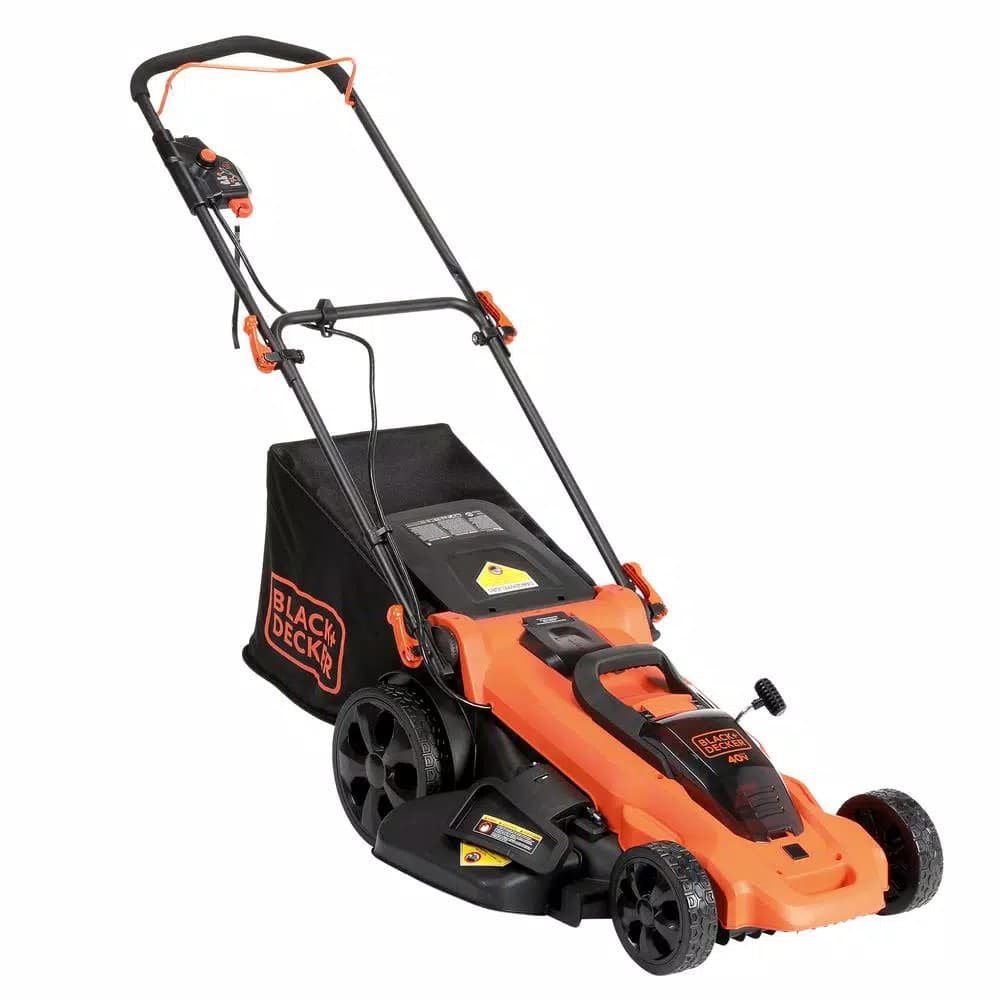BLACK+DECKER 20 in. 40V MAX Cordless Walk Behind Push Lawn Mower with (2) 2.5 Ah Batteries and Charger