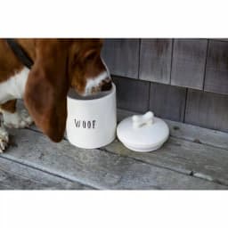 3R Studios Woof Metal Pet Toy and Food Storage Canisters with Bone Shaped Wood Handle, 2-Piece Set thumbnail 3