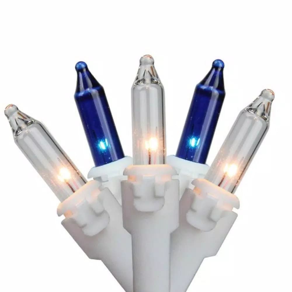 Northlight 10 ft. 150-Light Blue and Clear Mini Icicle Lights with White Wire