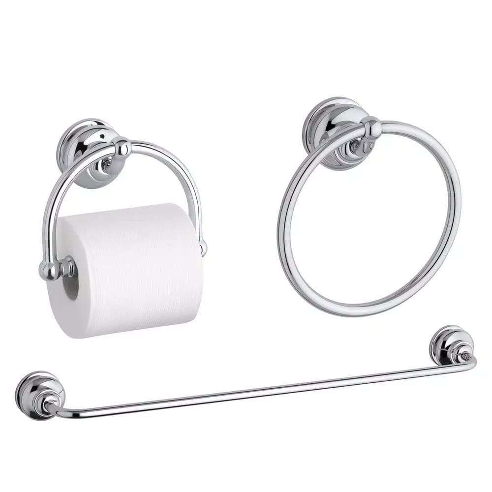 KOHLER Fairfax 3-Piece Bath Hardware Kit in Polished Chrome
