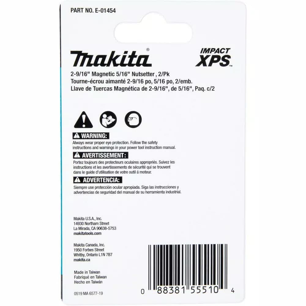 Makita IMPACT XPS 5/16 in. Magnetic Nutsetter, 1/4 in. Hex Shank (2-Pack)