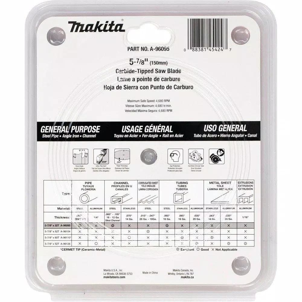 Makita 5-7/8 in. 32-Teeth Carbide-Tipped Metal Cutting Saw Blade