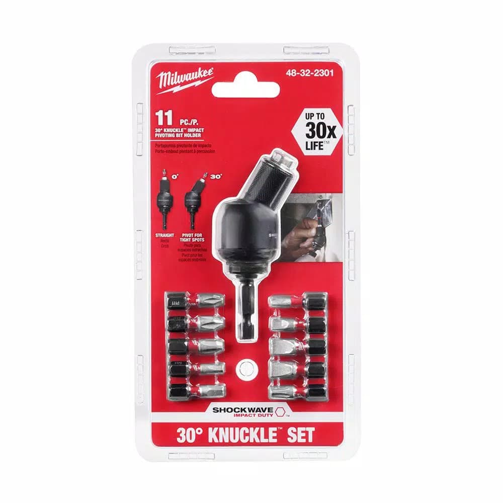 Milwaukee SHOCKWAVE 30° Knuckle Pivoting Bit Holder Set, 11-Piece
