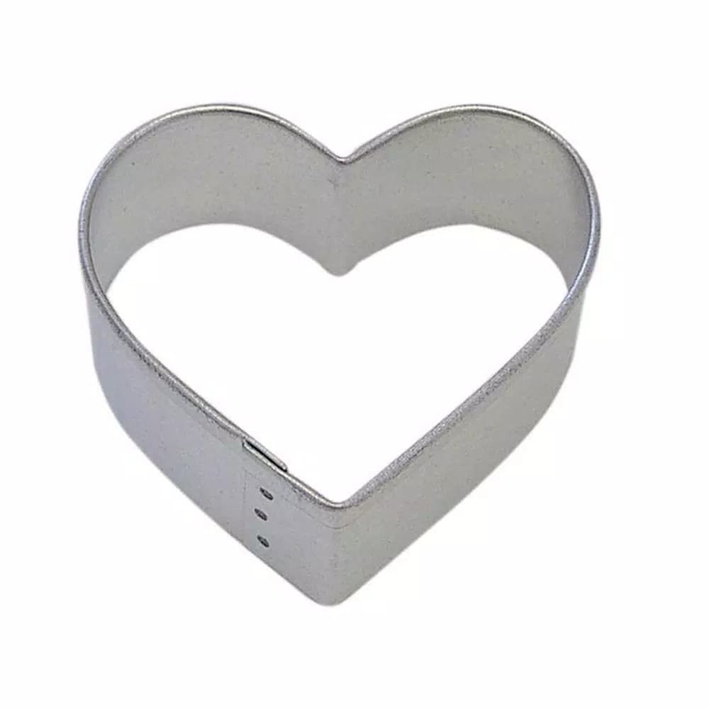 CybrTrayd-R&M 12-Piece Heart Tinplated Steel Cookie Cutter Set with Recipe