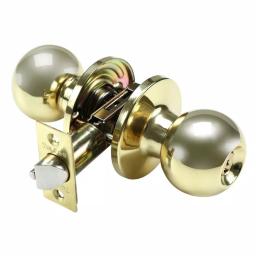 Toledo Fine Locks Polish Brass Keyed Entry Door Knob Set, Classic Style thumbnail 1