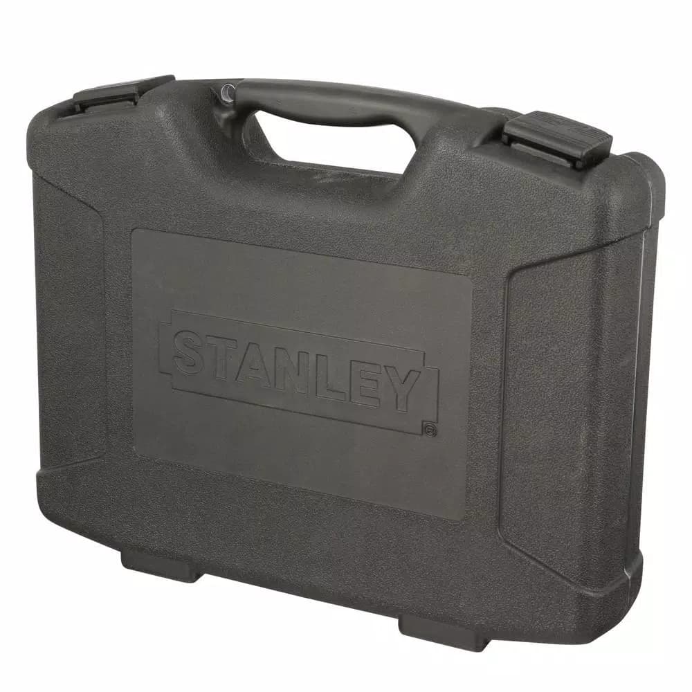 Stanley 99-Piece 1/4 in. & 3/8 in. Drive Black Chrome Laser Etched SAE & Metric Socket Set