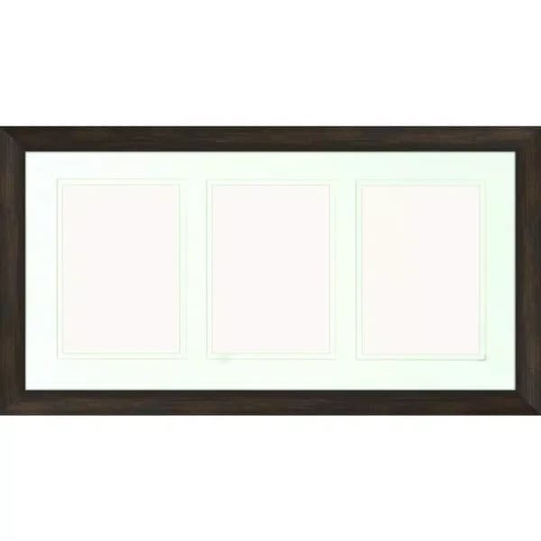 PTM Images Brown 3-Window Collage Photo Frame Set, Holds (3) 5x7 in. Photos, Set of 2