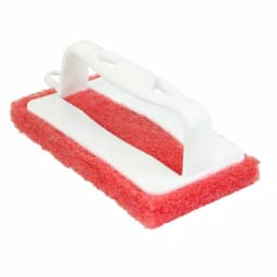 Quickie Medium-Duty Scouring Pad Scrub Brush with Curved Grip Handle thumbnail 1
