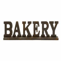 LITTON LANE Kitchen Whimsy 23 in. Bakery Wooden Table Sign with Rustic Iron Finish thumbnail 2