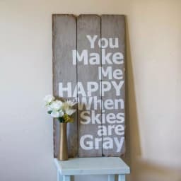 Unbranded Boulder Innovations "You Make Me Happy" 18 x 36 in. Printed Wood Wall Art Sign thumbnail 1