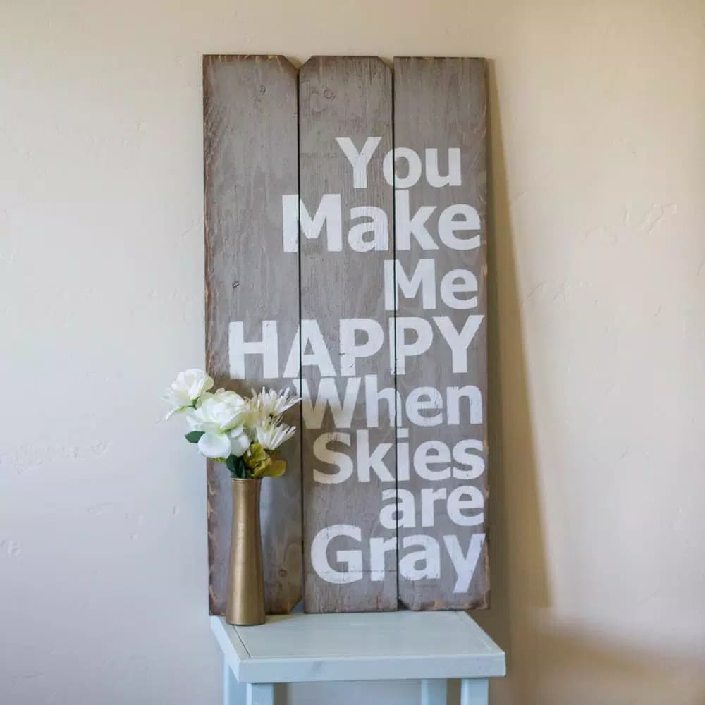 Unbranded Boulder Innovations "You Make Me Happy" 18 x 36 in. Printed Wood Wall Art Sign