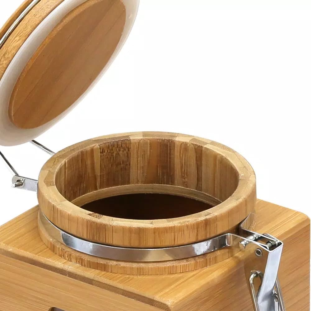 Furinno DaPur Small Natural Bamboo Airtight Kitchen Canister