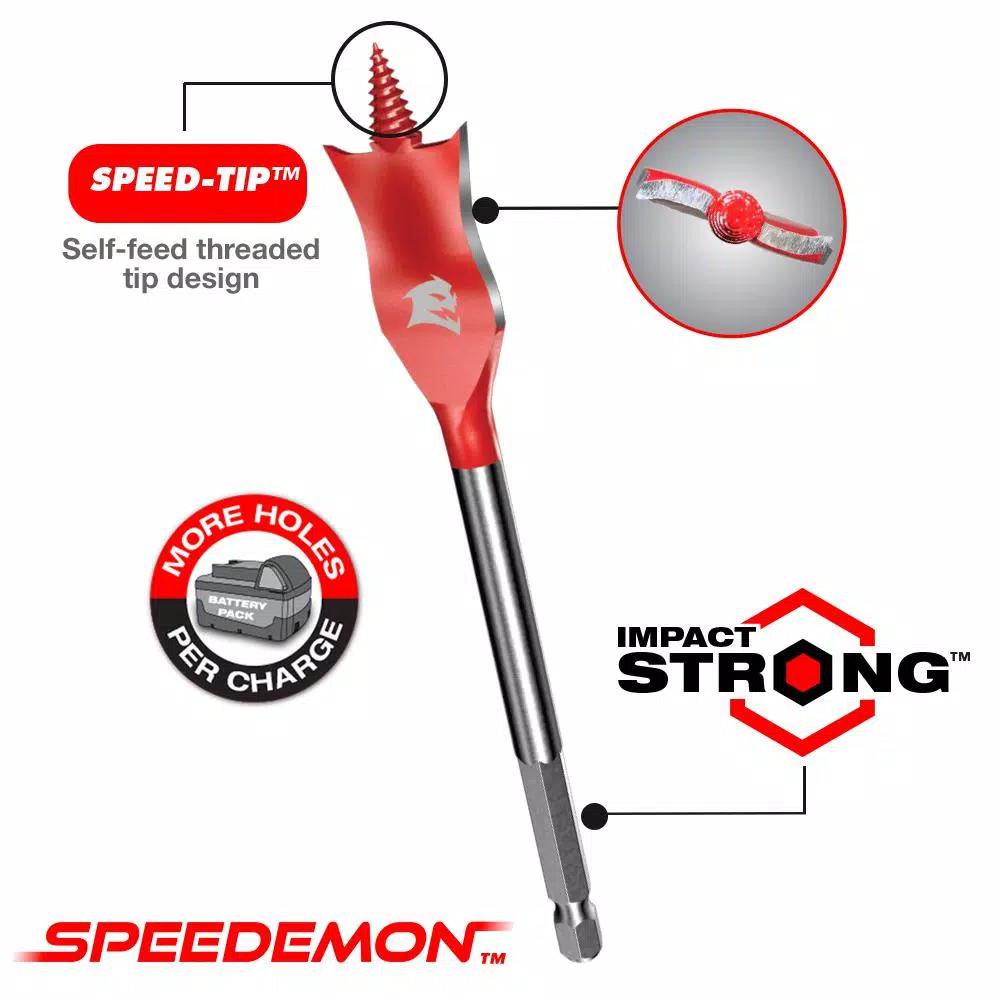 Diablo SPEEDemon 5/8 in. x 6 in. Spade Bit 2-Pack, High Speed Steel