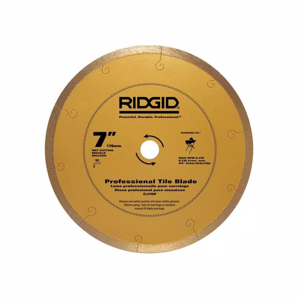 RIDGID 7 in. Premium Diamond Tile Blade for Wet Cutting