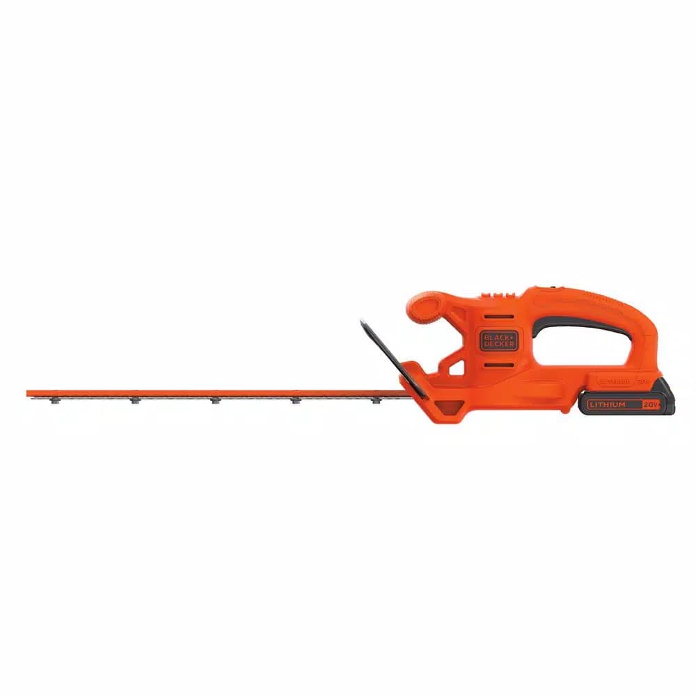 BLACK+DECKER 20V MAX 18 in. Cordless Lithium-Ion Hedge Trimmer with 1.5 Ah Battery and Charger