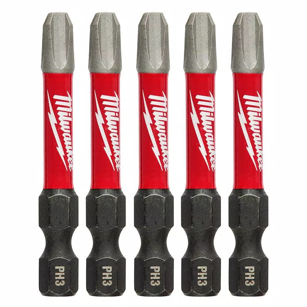 Milwaukee SHOCKWAVE Phillips #3 2 in. Impact Duty Steel Screwdriver Bits, 5-Pack