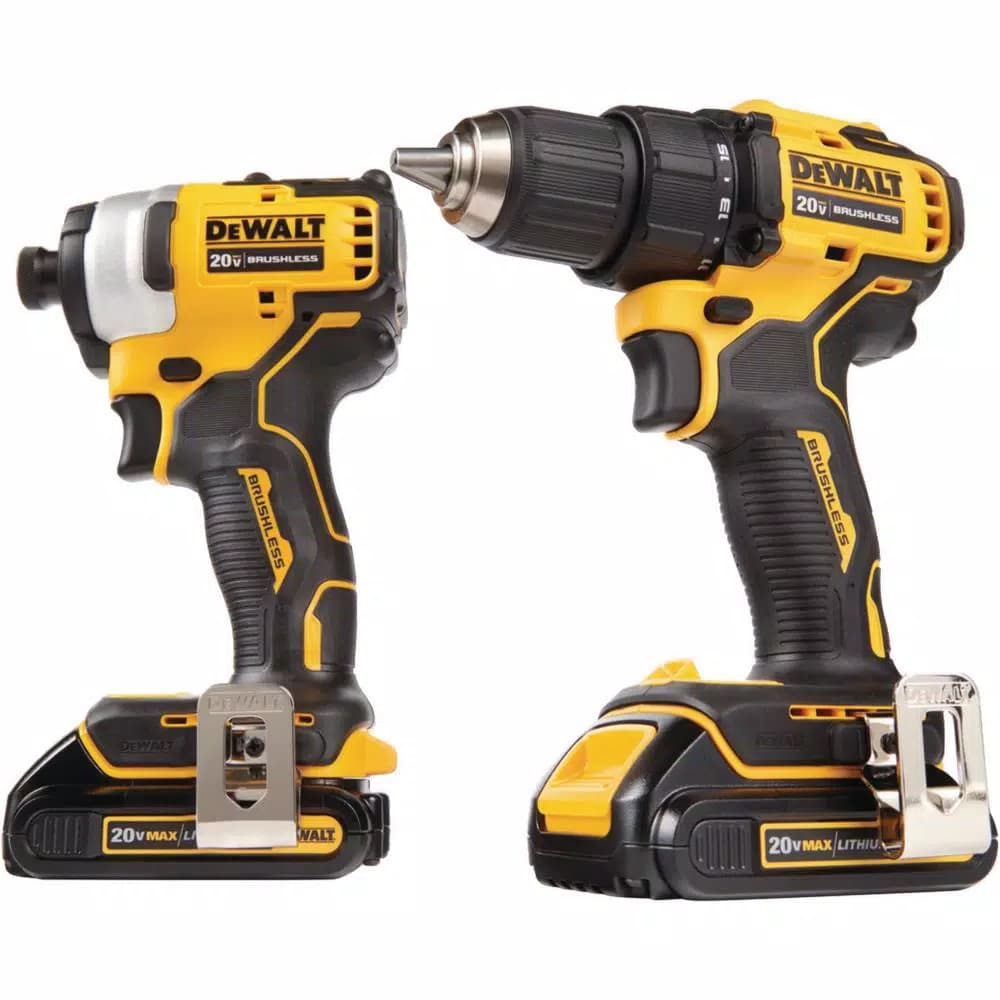 DEWALT ATOMIC 20V MAX Brushless Cordless 2-Tool Combo Kit with (2) 1.3Ah Batteries, Charger & Bag