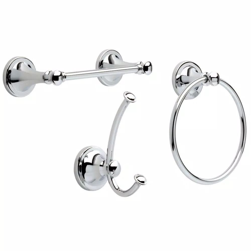 Delta Silverton 3-Piece Bath Hardware Set, Polished Chrome