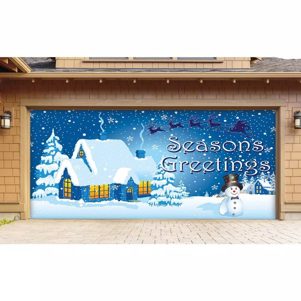 My Door Decor Winter Wonderland Christmas Garage Door Decor Mural - 7 ft. x 16 ft. Double Car Garage Decor
