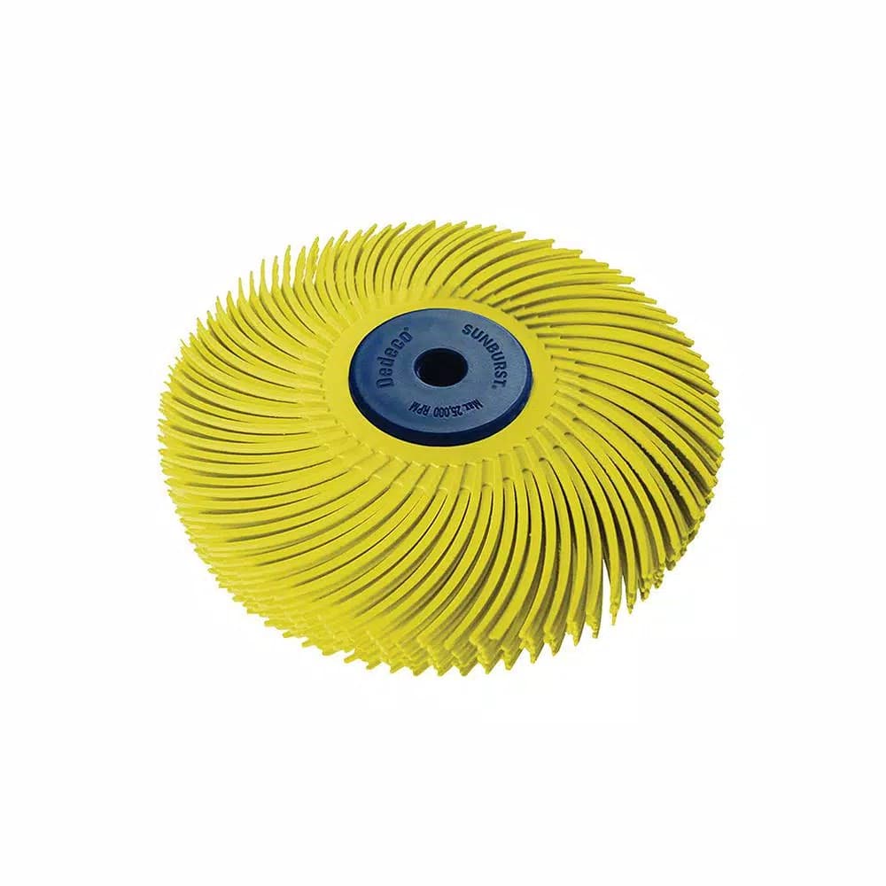 Dedeco Sunburst 3 in. 80-Grit 6-Ply Radial Discs, 1/4 in. Arbor Coarse Polishing Tool