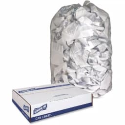 Genuine Joe 60 Gallon Clear Trash Can Liners, Low Density, 100-Count Coreless Roll thumbnail 2