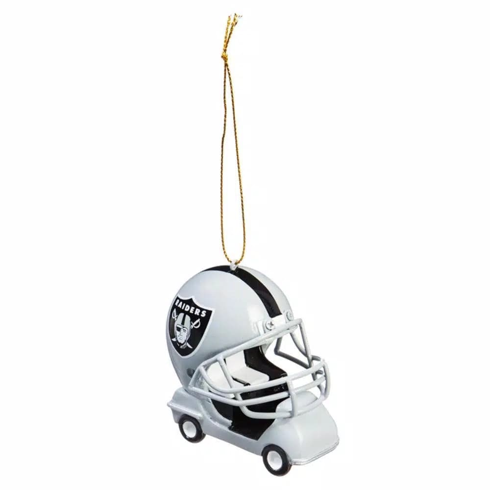 Team Sports America Oakland Raiders NFL Field Car Christmas Ornament - Detailed Resin Football Helmet Design