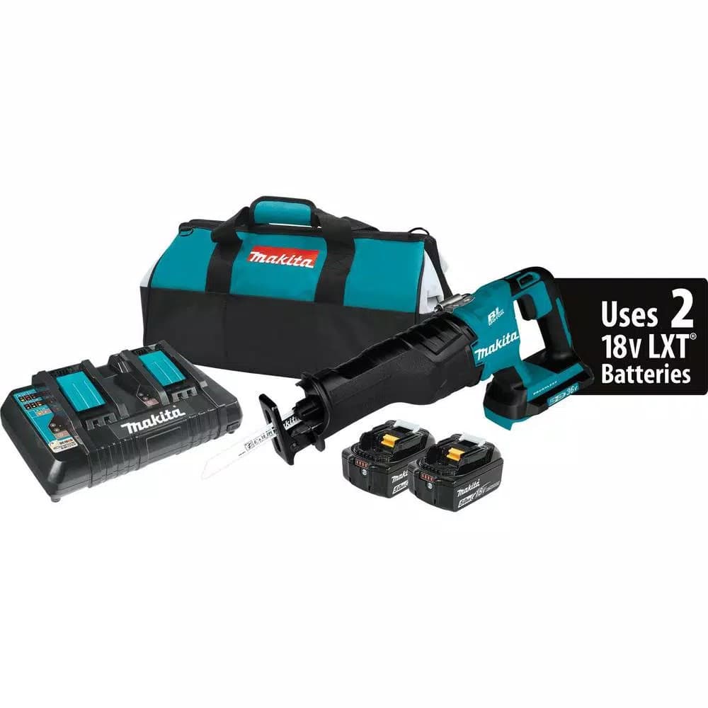 Makita 36V (18V X2) LXT Brushless Cordless Reciprocating Saw Kit with (2) 5.0Ah Batteries and Charger