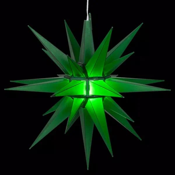 Kringle Traditions 14 in. Illuminated Green LED Moravian Star Holiday Decoration