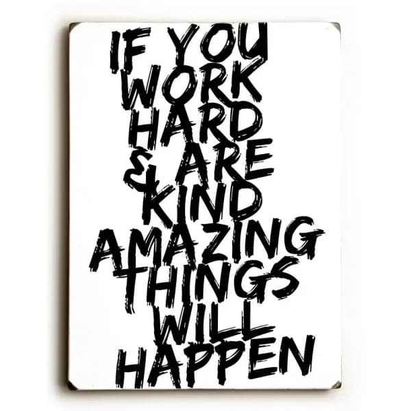 ArteHouse "Work Hard" by Cheryl Overton 9x12 in. Solid Wood Wall Art Sign