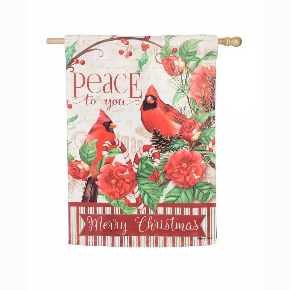 Evergreen Peace to You Religious Christmas Suede Flag, 28 in. x 44 in. Double-Sided Indoor/Outdoor Decor