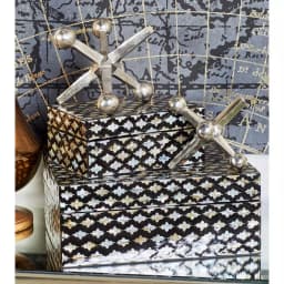LITTON LANE Aluminum Jack Table Sculptures Set of 2 - Metallic Silver Modern Decor thumbnail 6