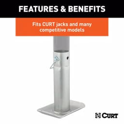 CURT Pin-On Jack Foot for 2" Tube, 2,000 lbs. Capacity, 8-1/2" Height thumbnail 2