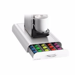 Mind Reader Anchor White Nespresso Coffee Capsule Drawer, 50-Capacity Pod Organizer & Machine Stand thumbnail 6
