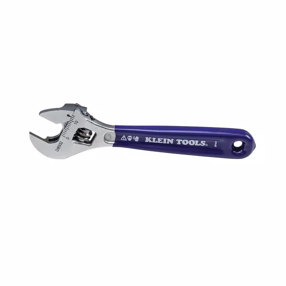 Klein Tools 4 in. Slim-Jaw Adjustable Wrench, Low Profile Steel Hand Tool