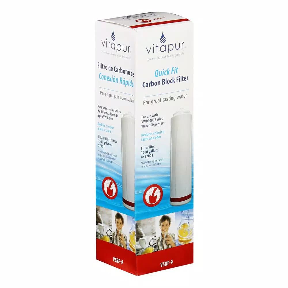 Vitapur Quick Connect 5 Micron Carbon Block Water Filter Replacement for Vitapur VWD9506W and VWD9506BLS