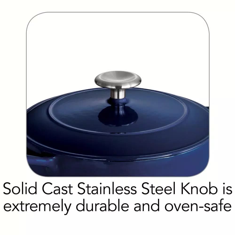 Tramontina Gourmet 3 Qt. Enameled Cast Iron Saucier with Lid, Gradated Cobalt Blue