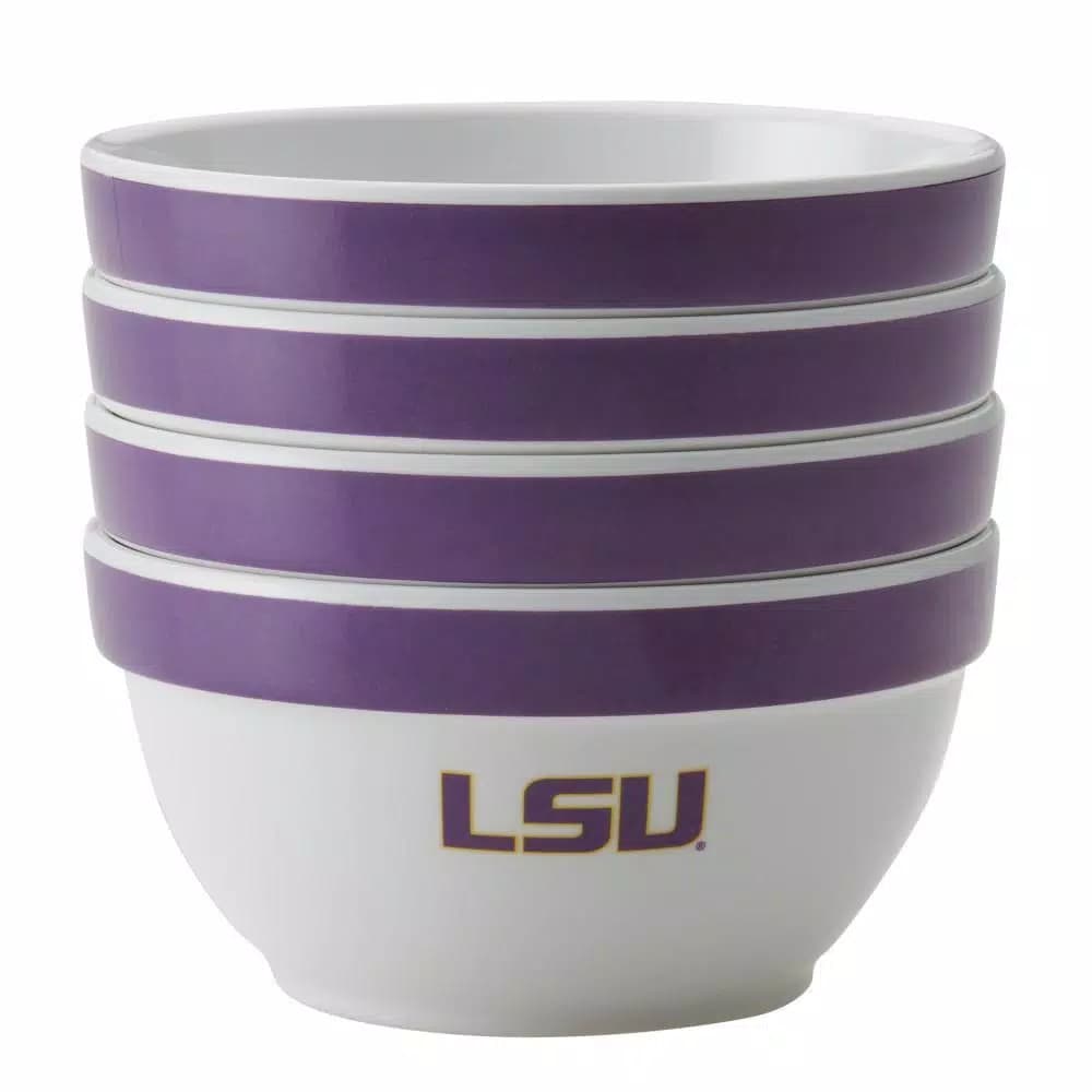 College Kitchen Collection LSU Tigers 4-Piece Party Bowl Set, Purple, 8 oz