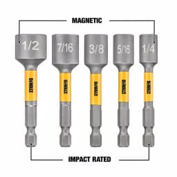 DEWALT MAX IMPACT 5-Piece Nut Driver Set, Impact Rated Hex Shank Nut Setters thumbnail 3